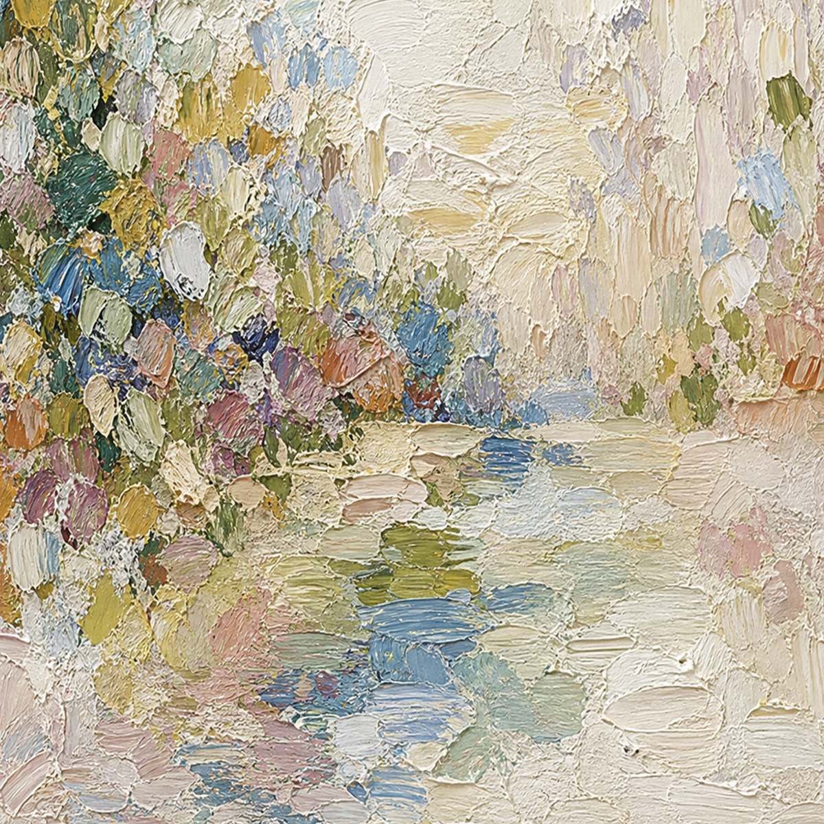 SERENITY: Textured Abstract Landscape Oil Painting