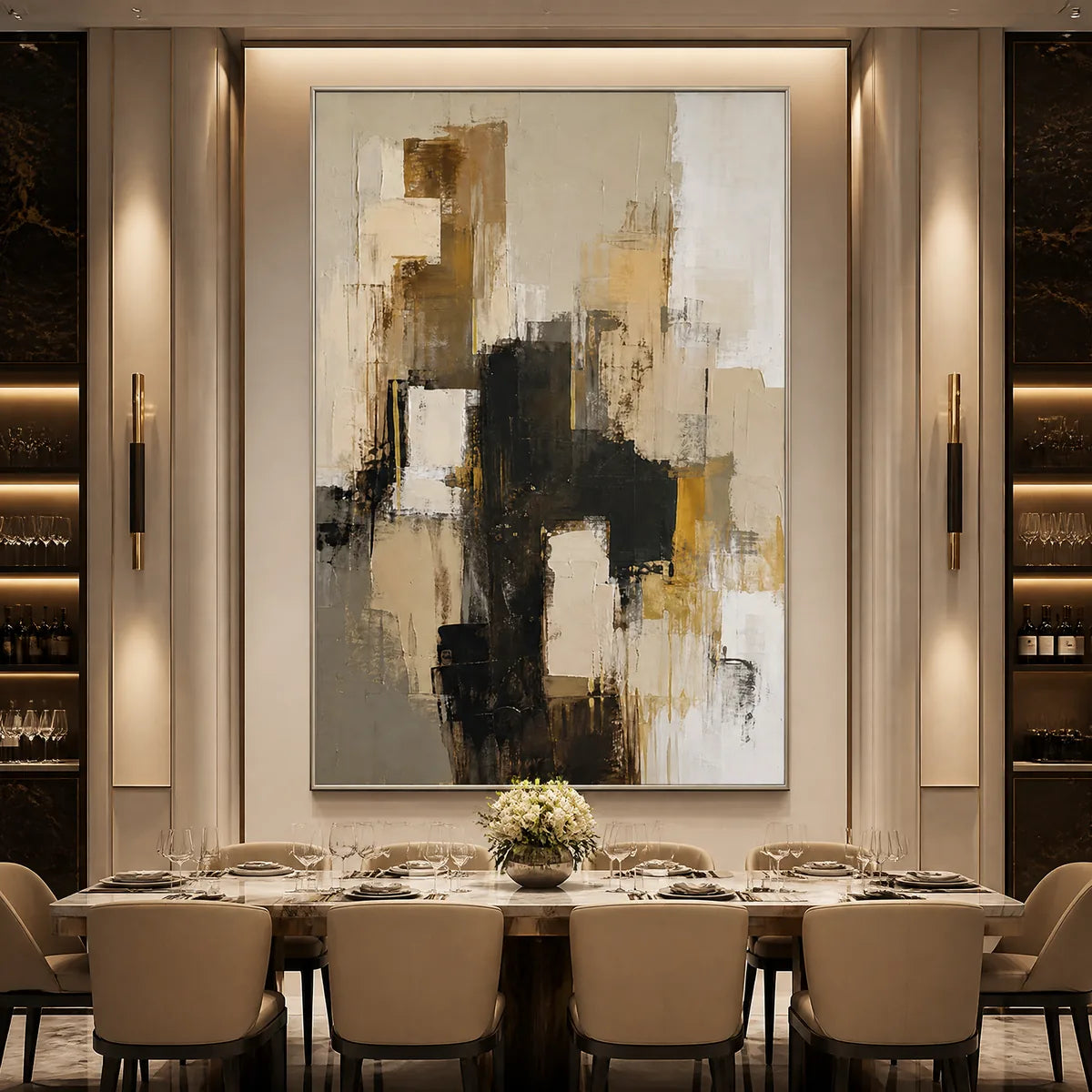 SHADOW GOLD: Neutral Black Gold Abstract