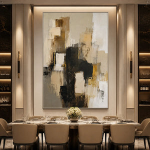 SHADOW GOLD: Neutral Black Gold Abstract