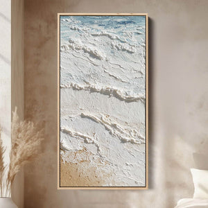 SHORELINE WHISPERS: Textured Wabi Sabi Coastal Painting