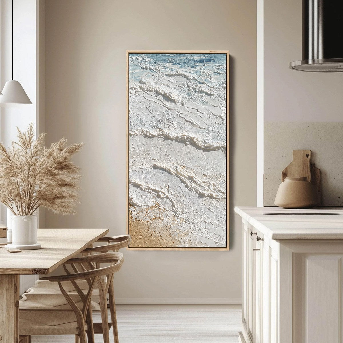 SHORELINE WHISPERS: Textured Wabi Sabi Coastal Painting