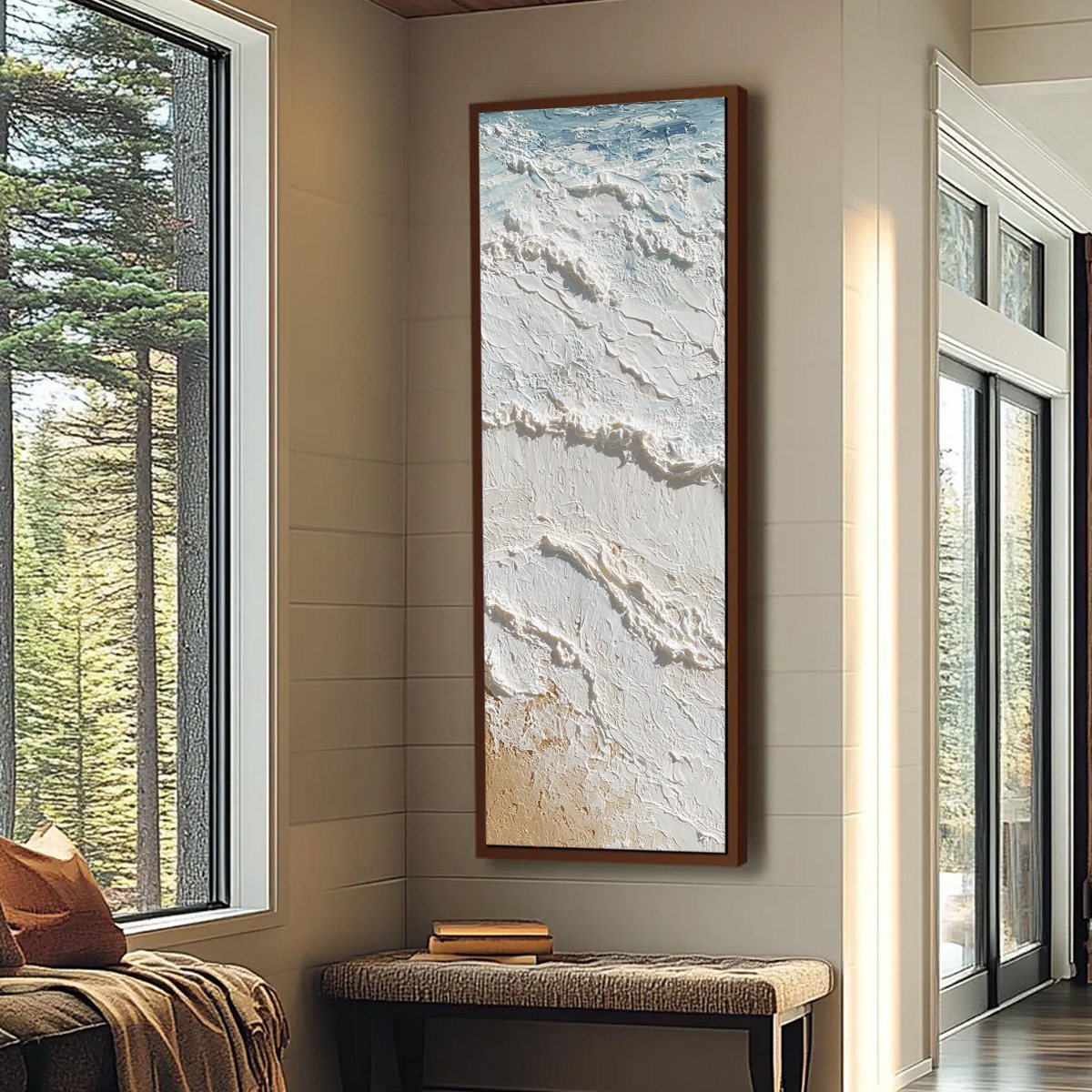 SHORELINE WHISPERS: Textured Wabi Sabi Coastal Painting