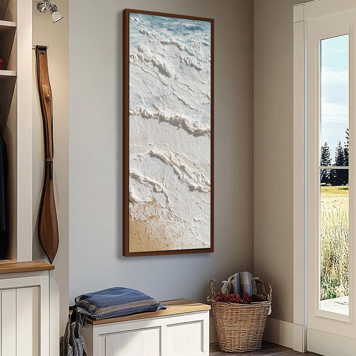 SHORELINE WHISPERS: Textured Wabi Sabi Coastal Painting