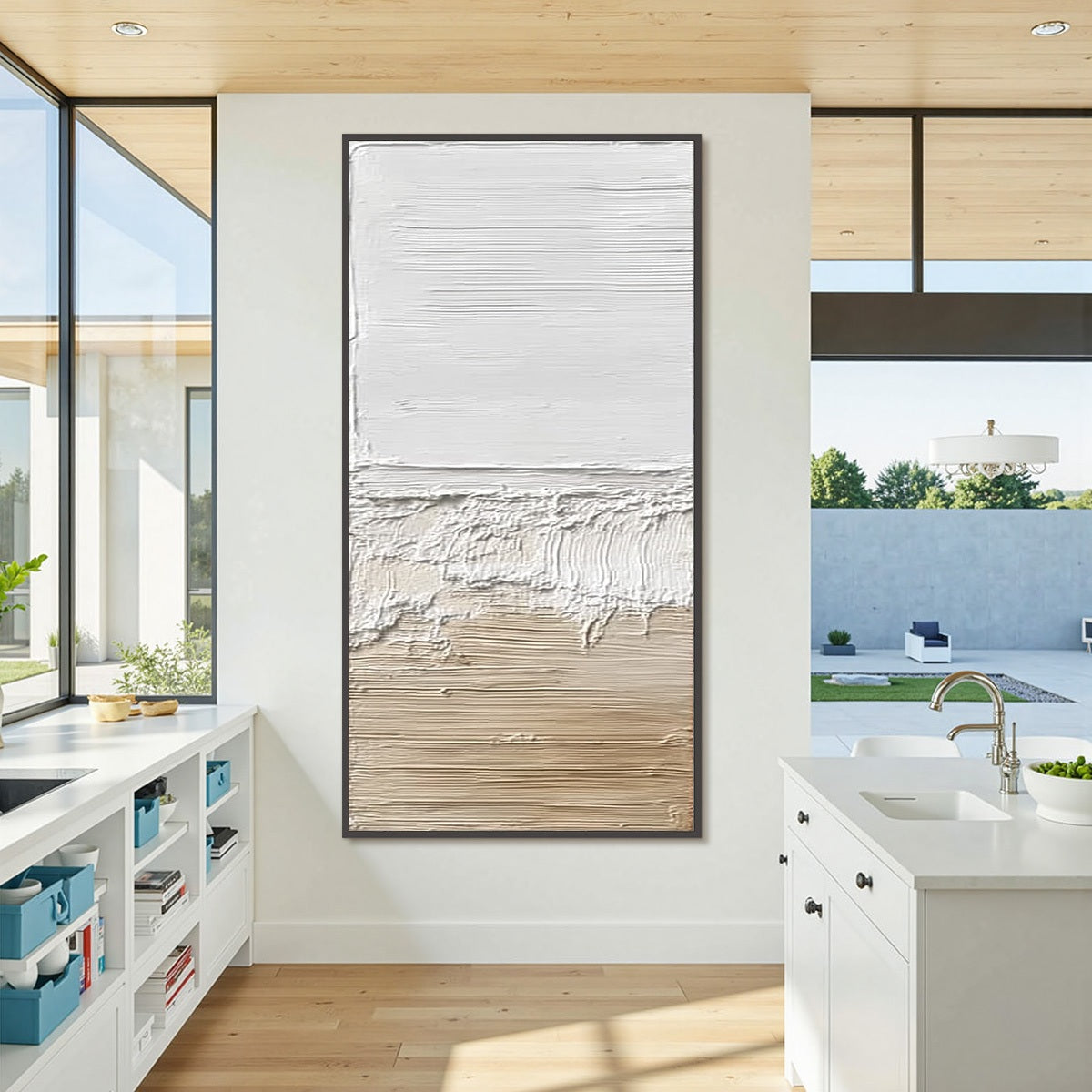 SHORELINE ECHO: Wabi Sabi Textured Minimalist Painting