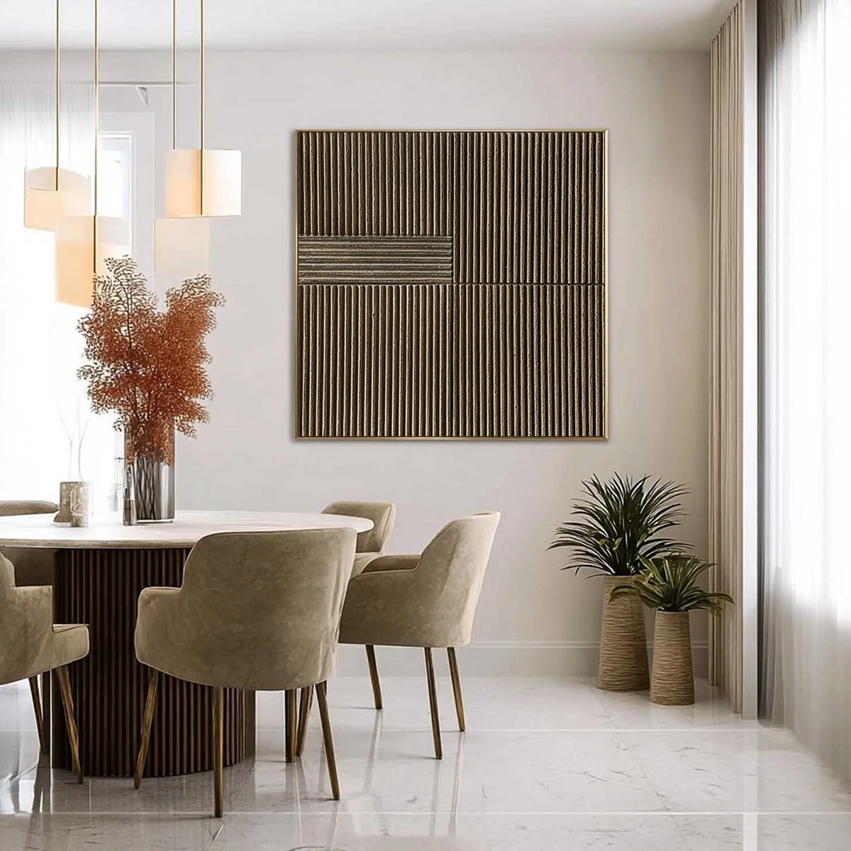 SILENT CADENCE: Square Textured Wabi-Sabi Abstract Wall Art