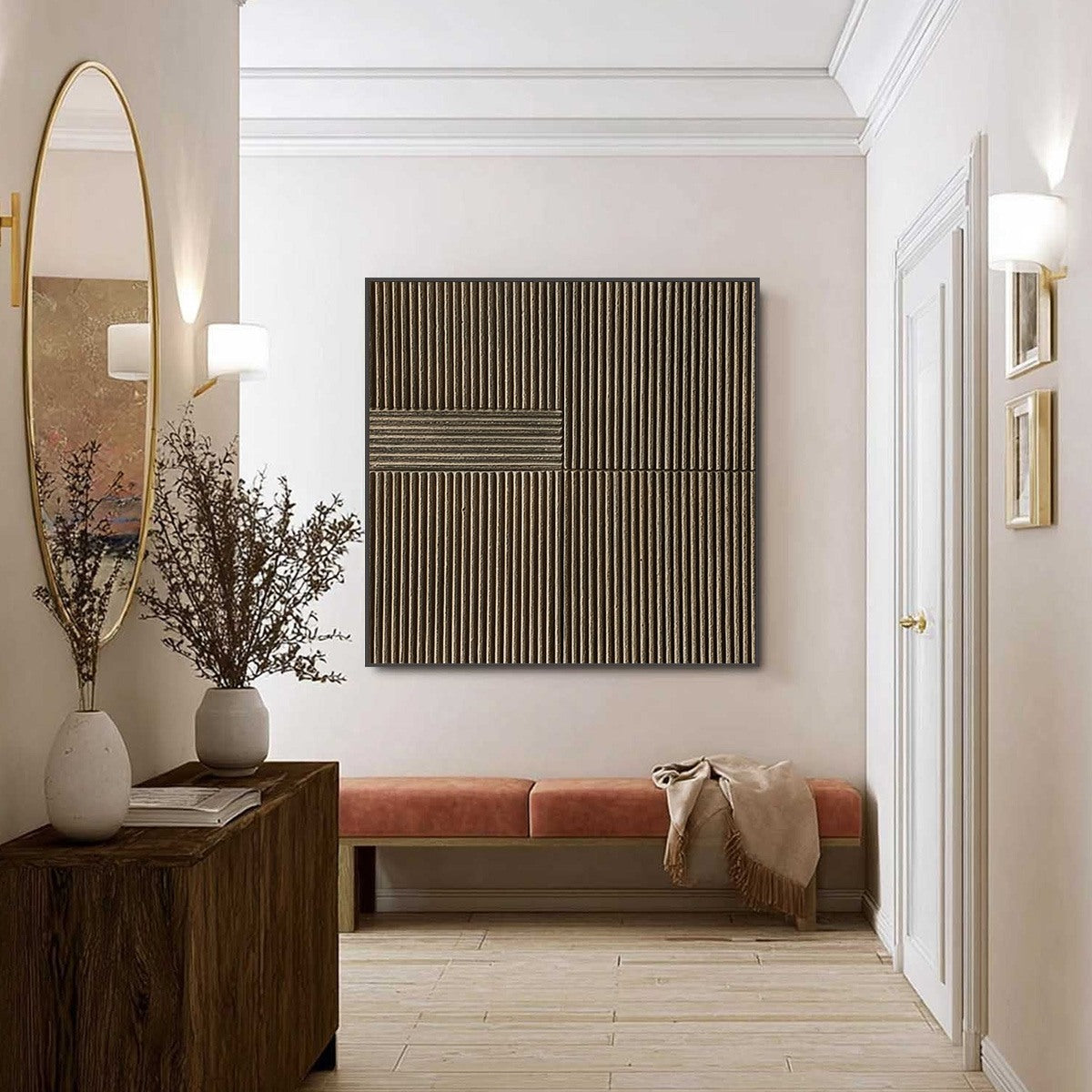 SILENT CADENCE: Square Textured Wabi-Sabi Abstract Wall Art