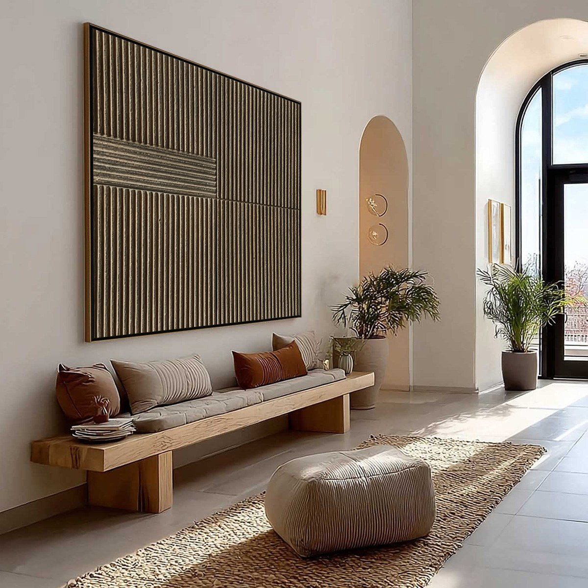 SILENT CADENCE: Square Textured Wabi-Sabi Abstract Wall Art