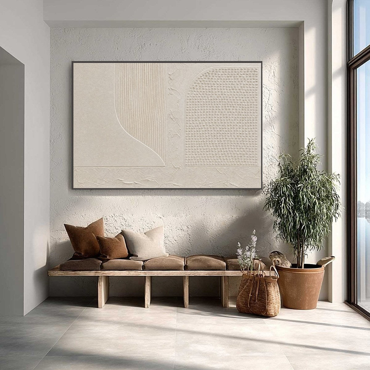 SILENT COMPOSITION: Large Textured Minimalist Wabi Sabi Wall Art