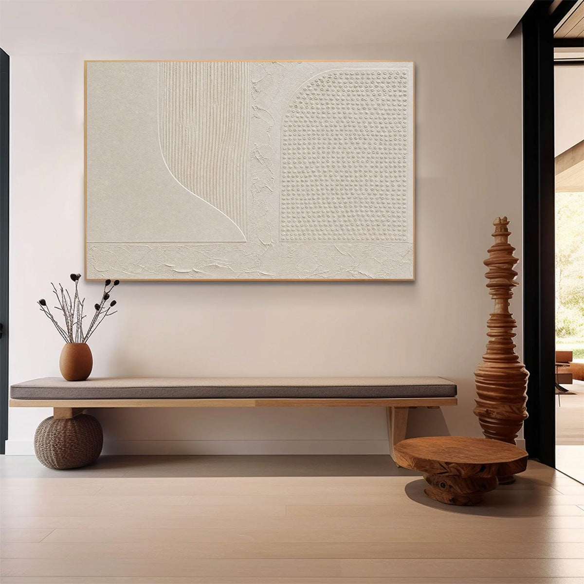 SILENT COMPOSITION: Large Textured Minimalist Wabi Sabi Wall Art