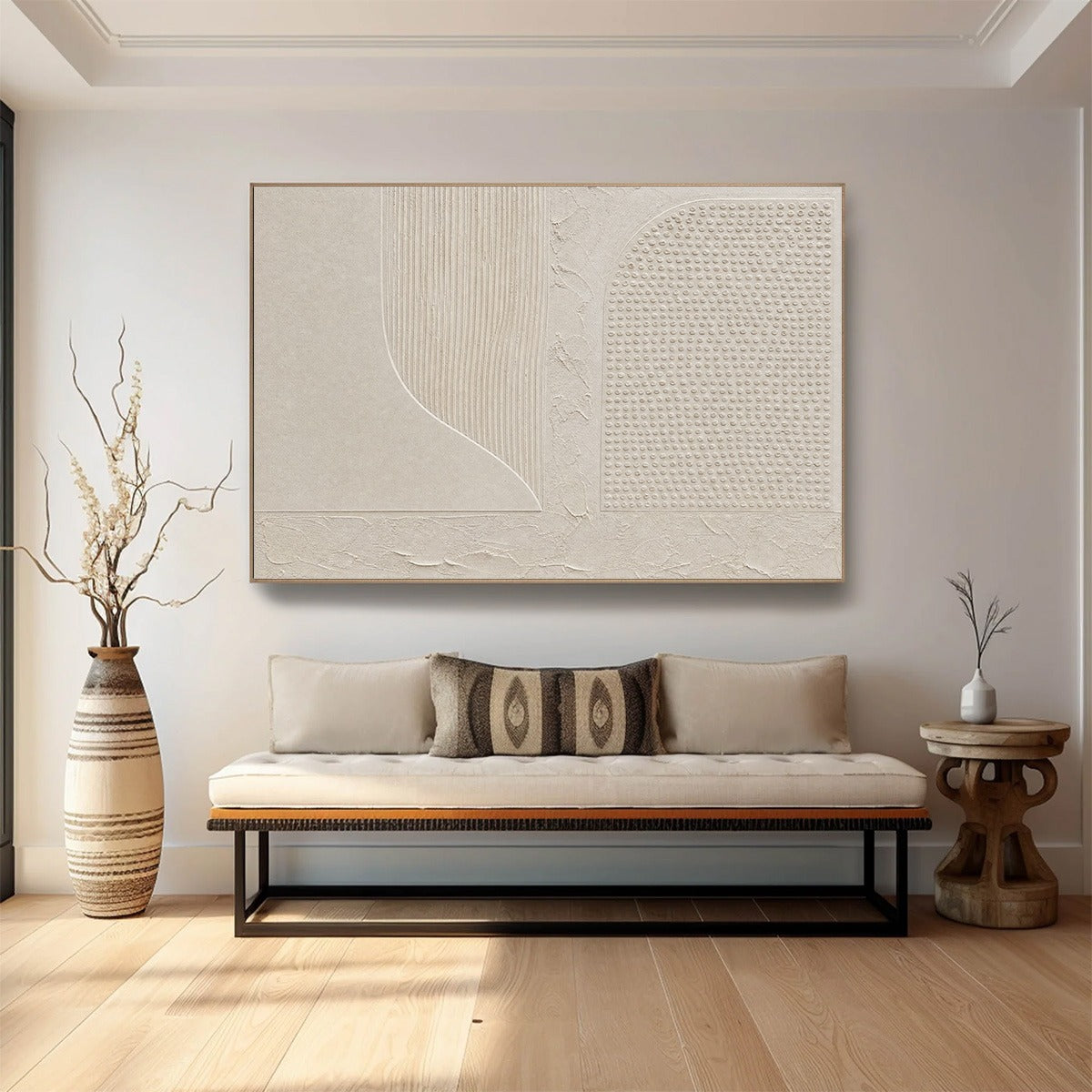 SILENT COMPOSITION: Large Textured Minimalist Wabi Sabi Wall Art