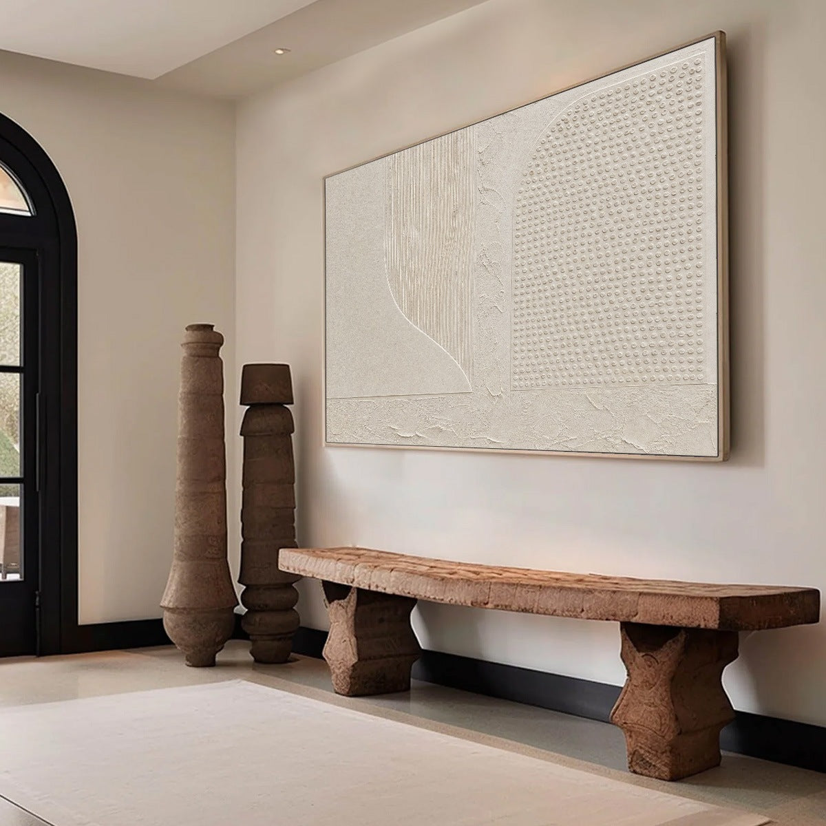 SILENT COMPOSITION: Large Textured Minimalist Wabi Sabi Wall Art