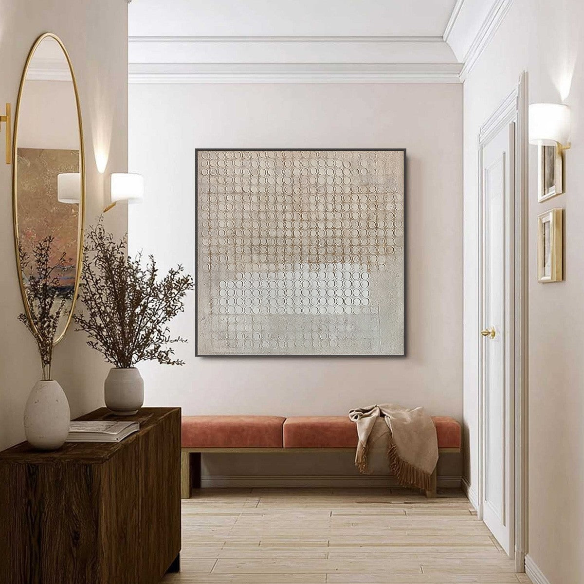 SILENT RHYTHM: Textured Wabi Sabi Abstract Painting in Neutral Tones