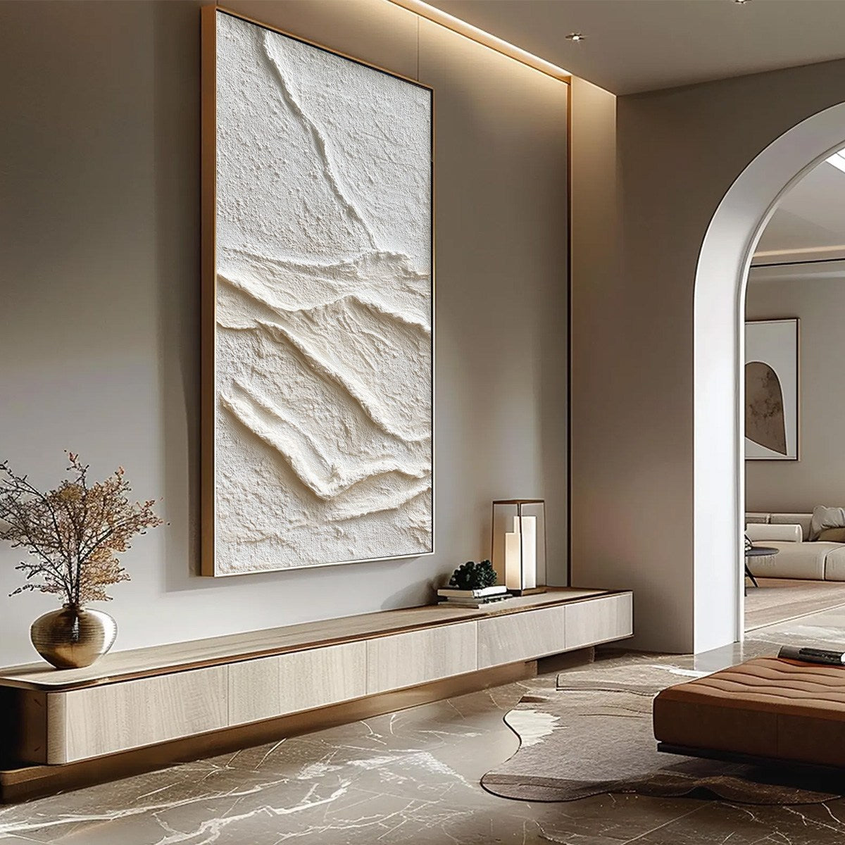 SILENT STRATA: Wabi Sabi Textured Minimalist Abstract Painting