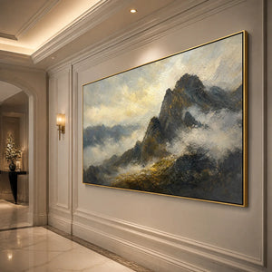 SILVER RIDGE: Moody Mountain Landscape Painting
