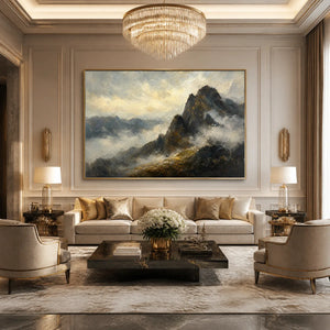 SILVER RIDGE: Moody Mountain Landscape Painting
