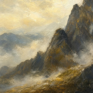 SILVER RIDGE: Moody Mountain Landscape Painting