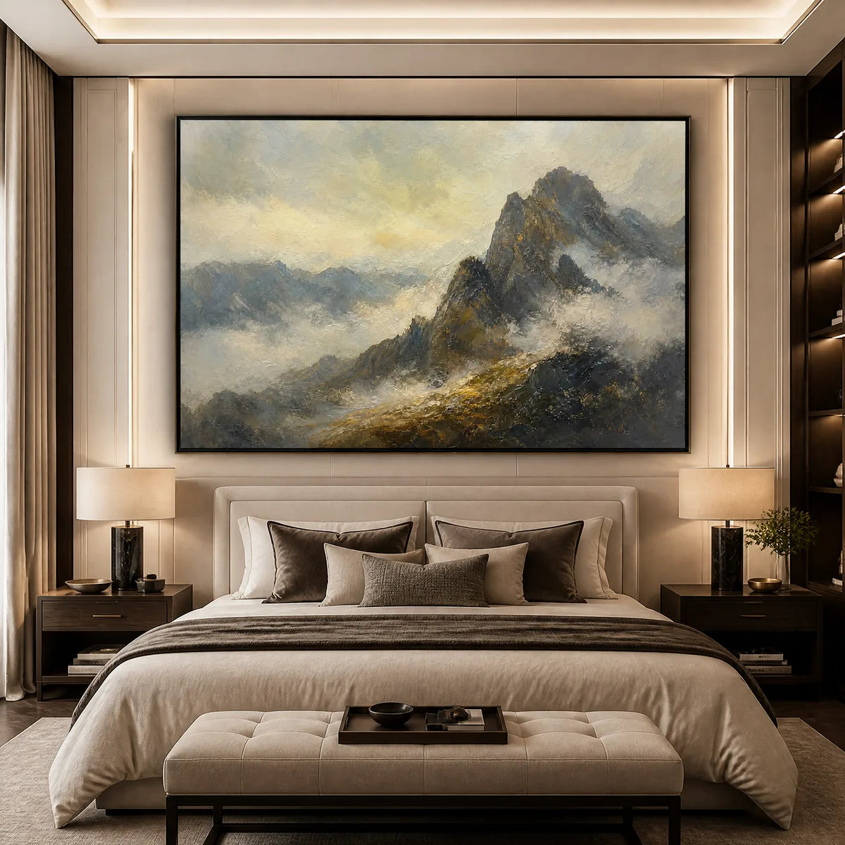 SILVER RIDGE: Moody Mountain Landscape Painting