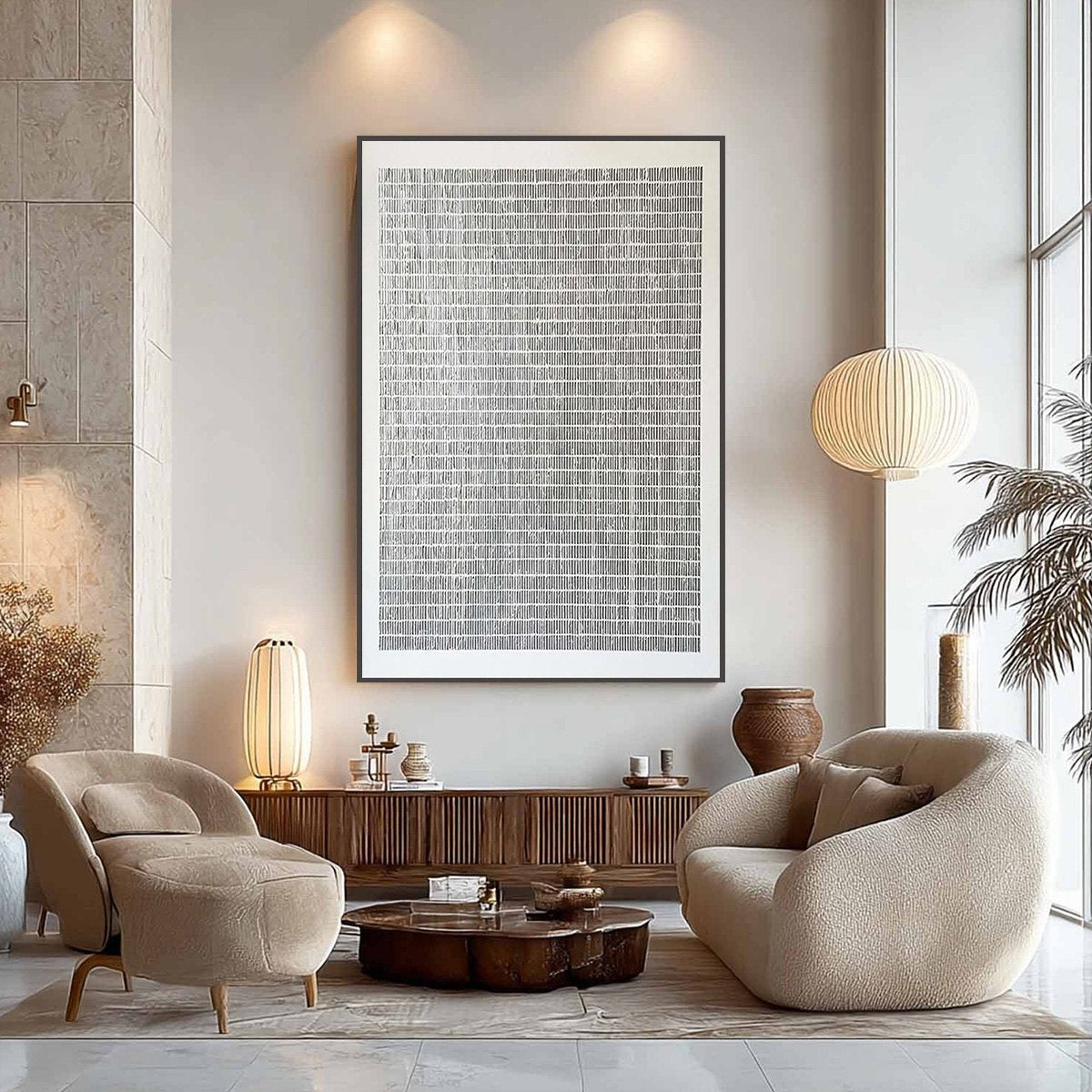 SILVER LININGS: Textured Minimalist Abstract Oil Painting