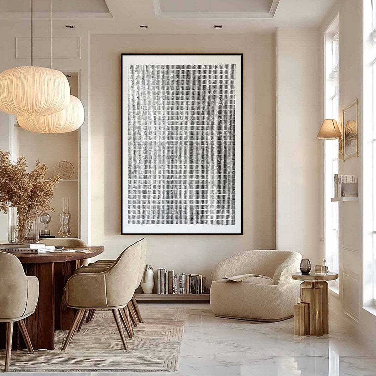 SILVER LININGS: Textured Minimalist Abstract Oil Painting