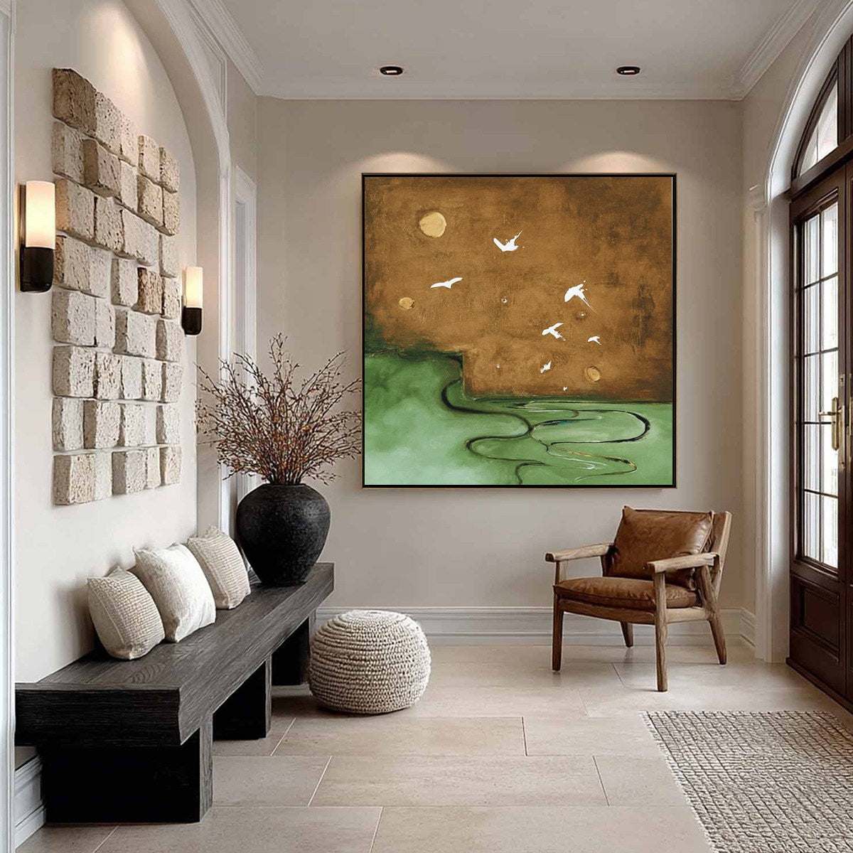SOJOURN: Earthy Wabi Sabi Abstract Landscape Painting