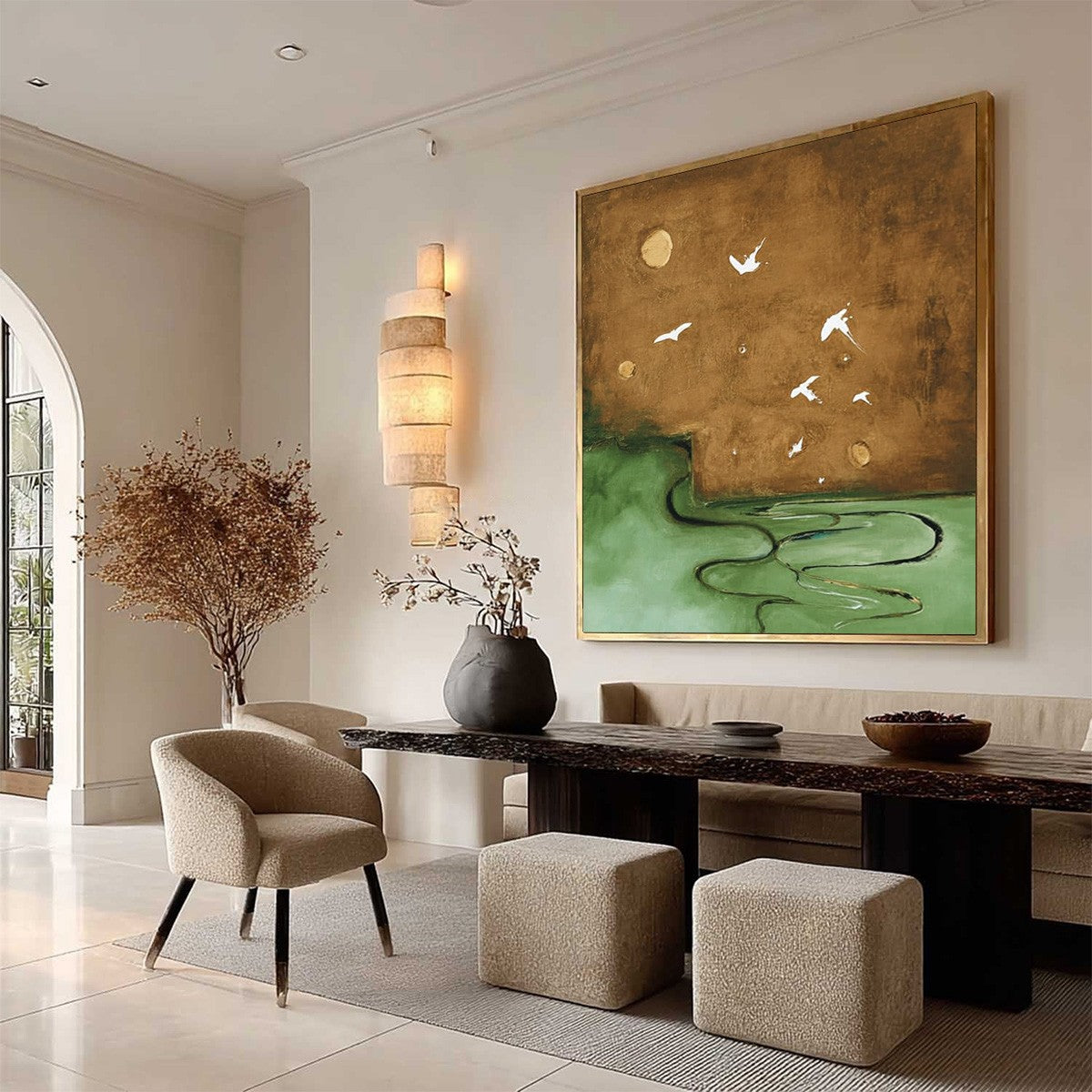 SOJOURN: Earthy Wabi Sabi Abstract Landscape Painting