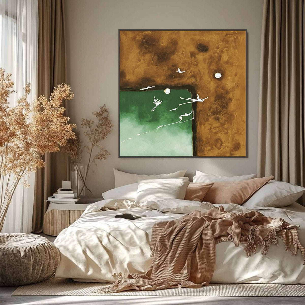 SOJOURN: Wabi Sabi Impasto Painting of an Avian Journey