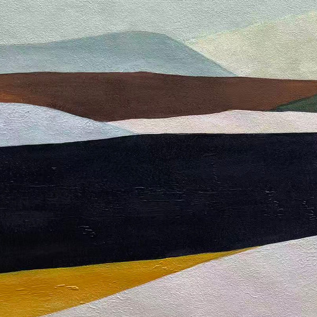 SOLITARY FIGURE IN MINIMALIST LANDSCAPE- Serene Landscape Painting, Horizontal Wall Art