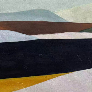 SOLITARY FIGURE IN MINIMALIST LANDSCAPE- Serene Landscape Painting, Horizontal Wall Art
