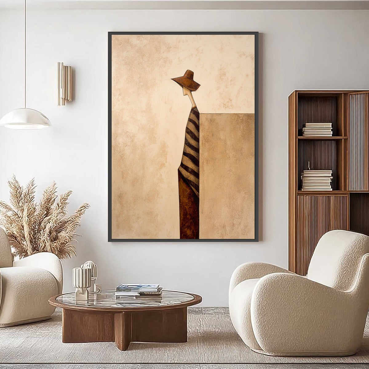 SOLITUDE: Minimalist Figurative Painting in Earthy Tones