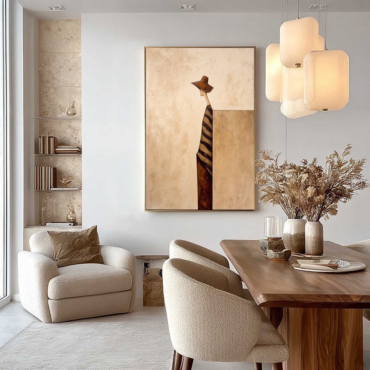 SOLITUDE: Minimalist Figurative Painting in Earthy Tones