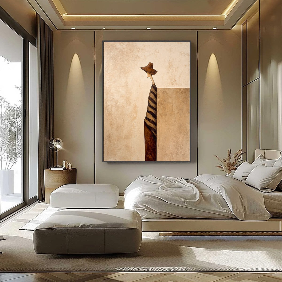 SOLITUDE: Minimalist Figurative Painting in Earthy Tones