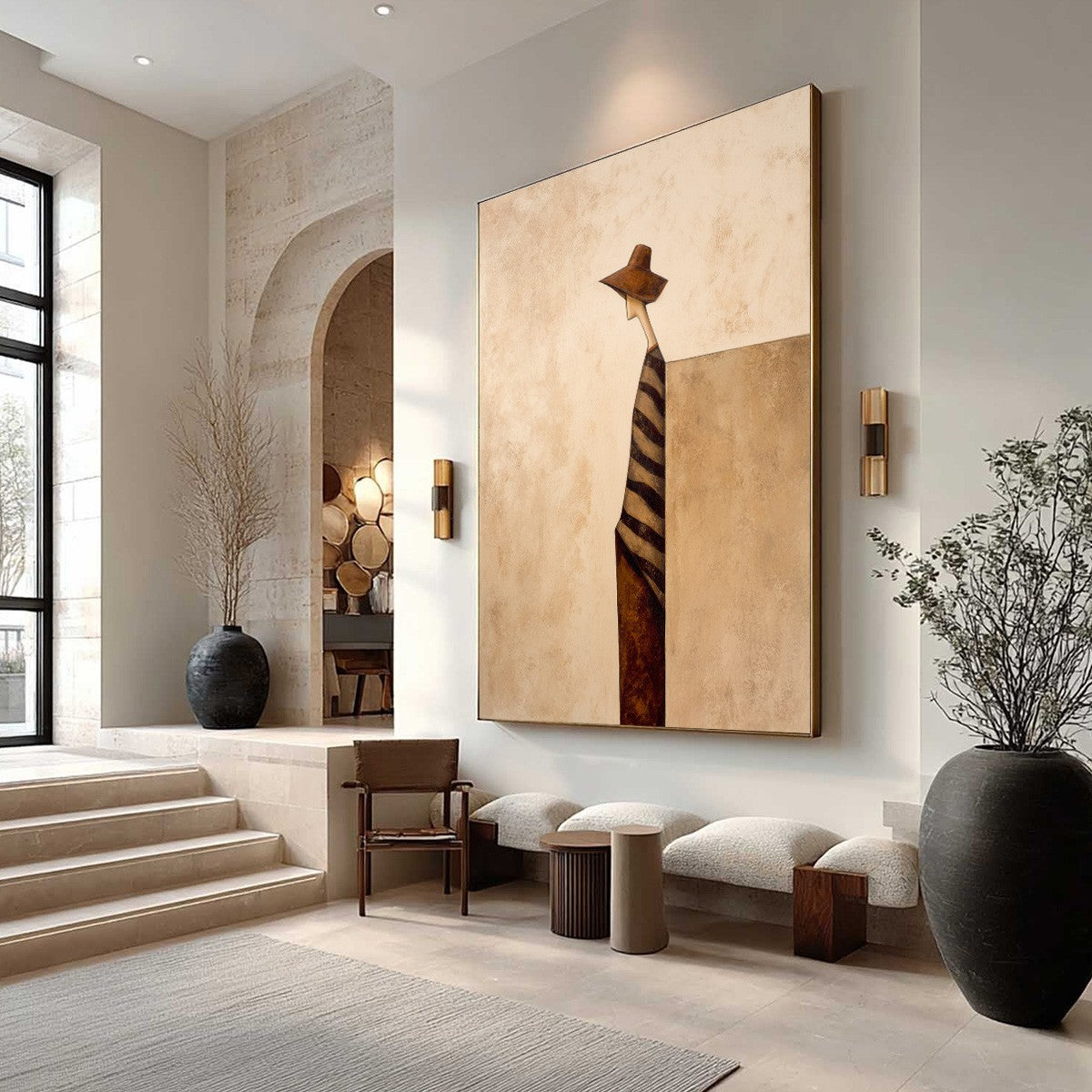 SOLITUDE: Minimalist Figurative Painting in Earthy Tones