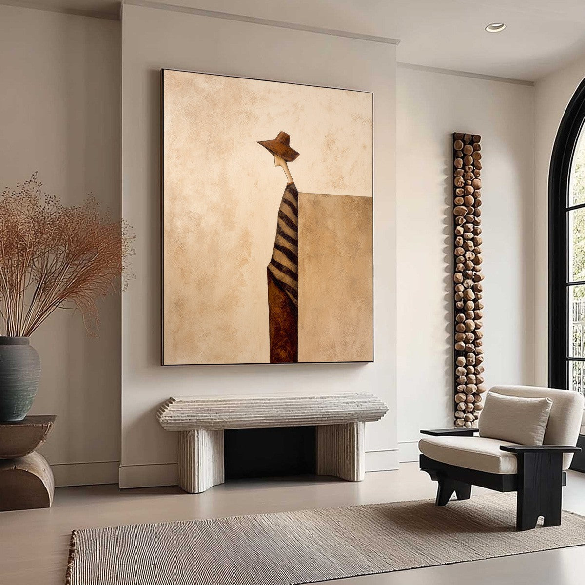 SOLITUDE: Minimalist Figurative Painting in Earthy Tones