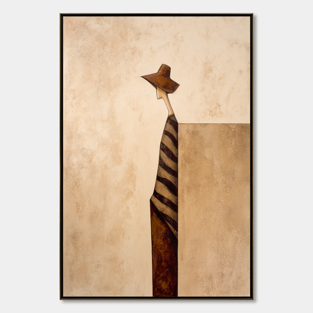 SOLITUDE: Minimalist Figurative Painting in Earthy Tones