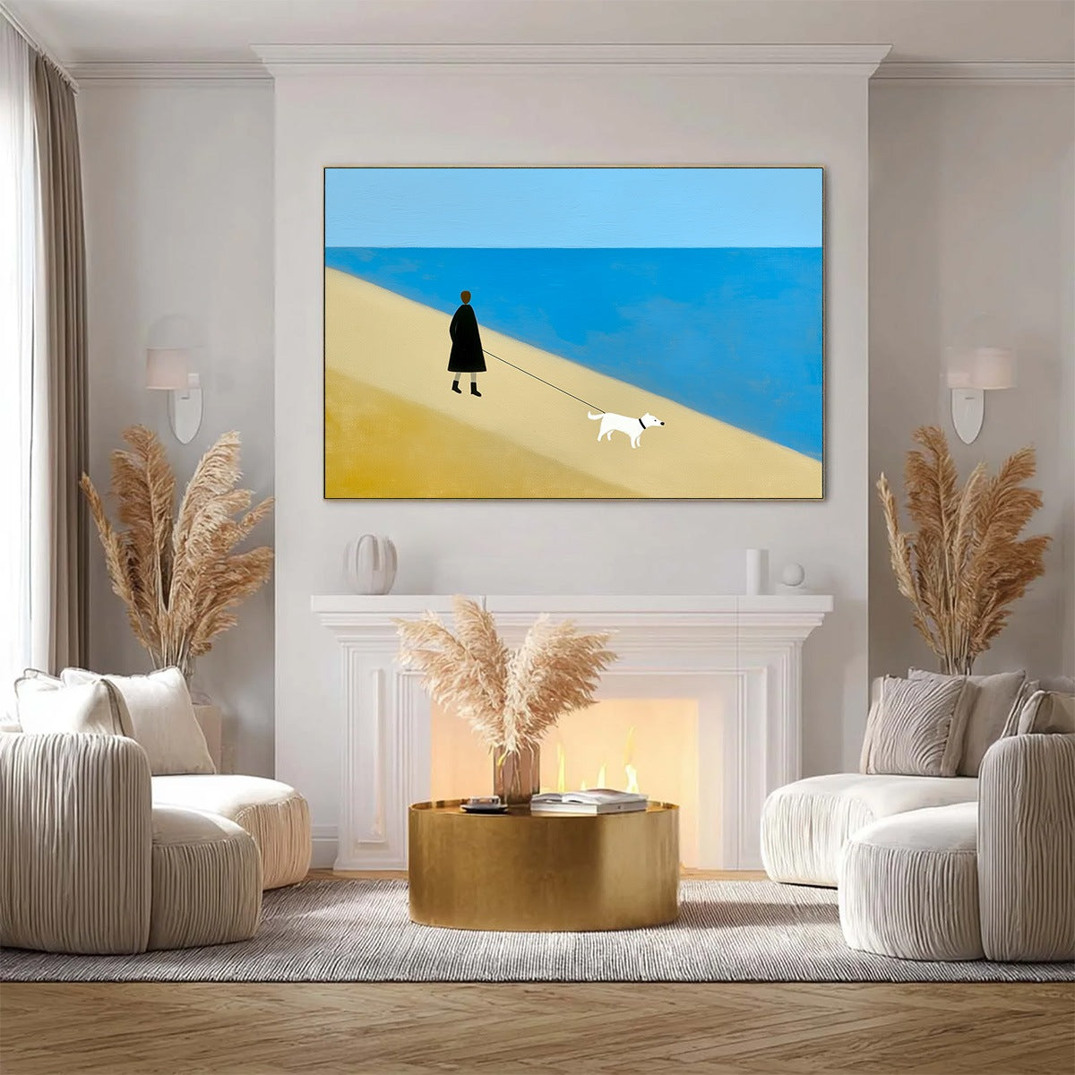 SOLITUDE: Minimalist Seaside Companion Painting