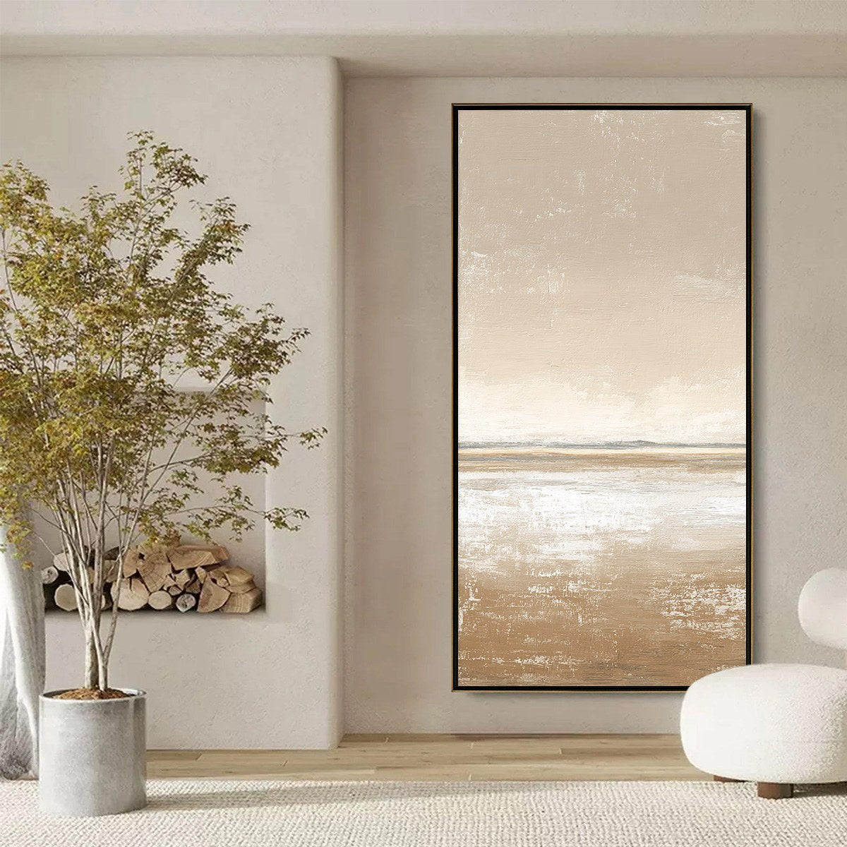 SOLITUDE: Textured Minimalist Wabi Sabi Seascape