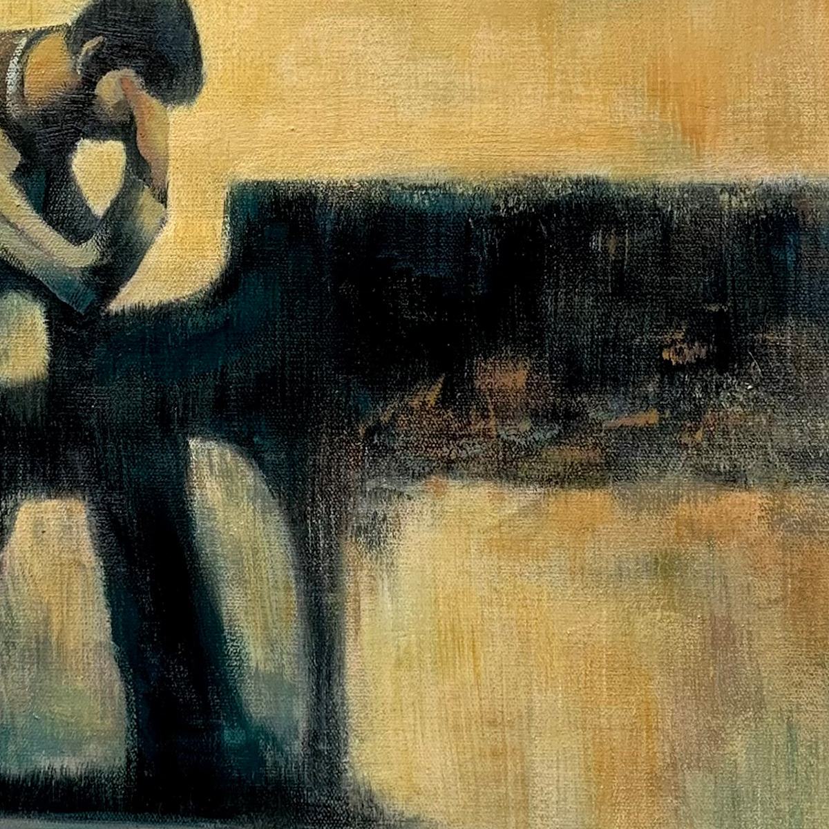 SOLITUDE SONATA- Expressive Figurative Piano Oil Painting