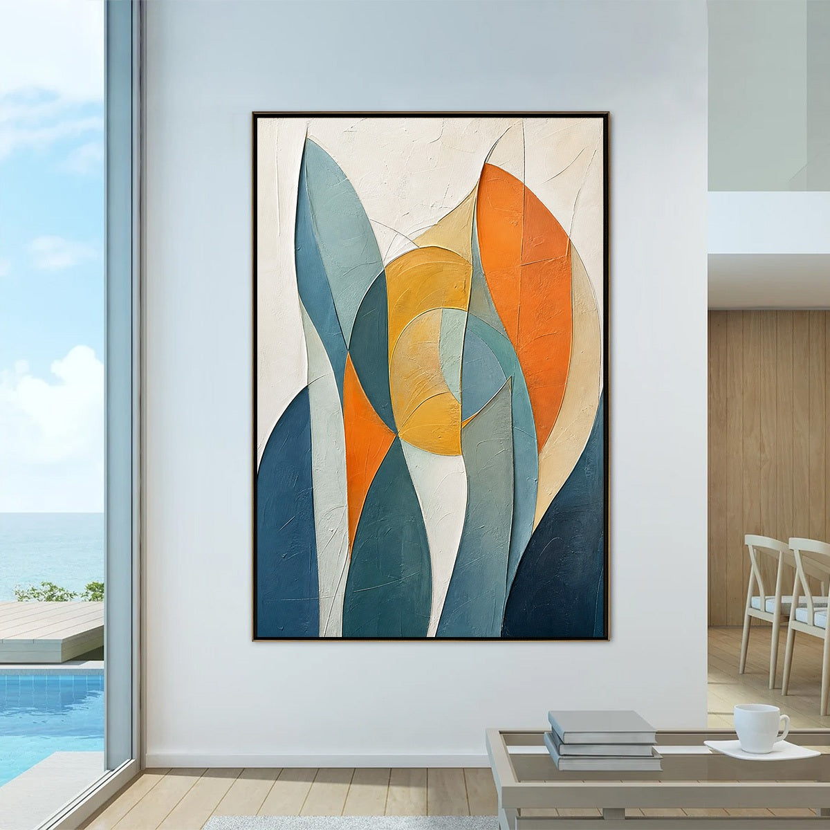 SOLSTICE: Textured Geometric Abstract Oil Painting