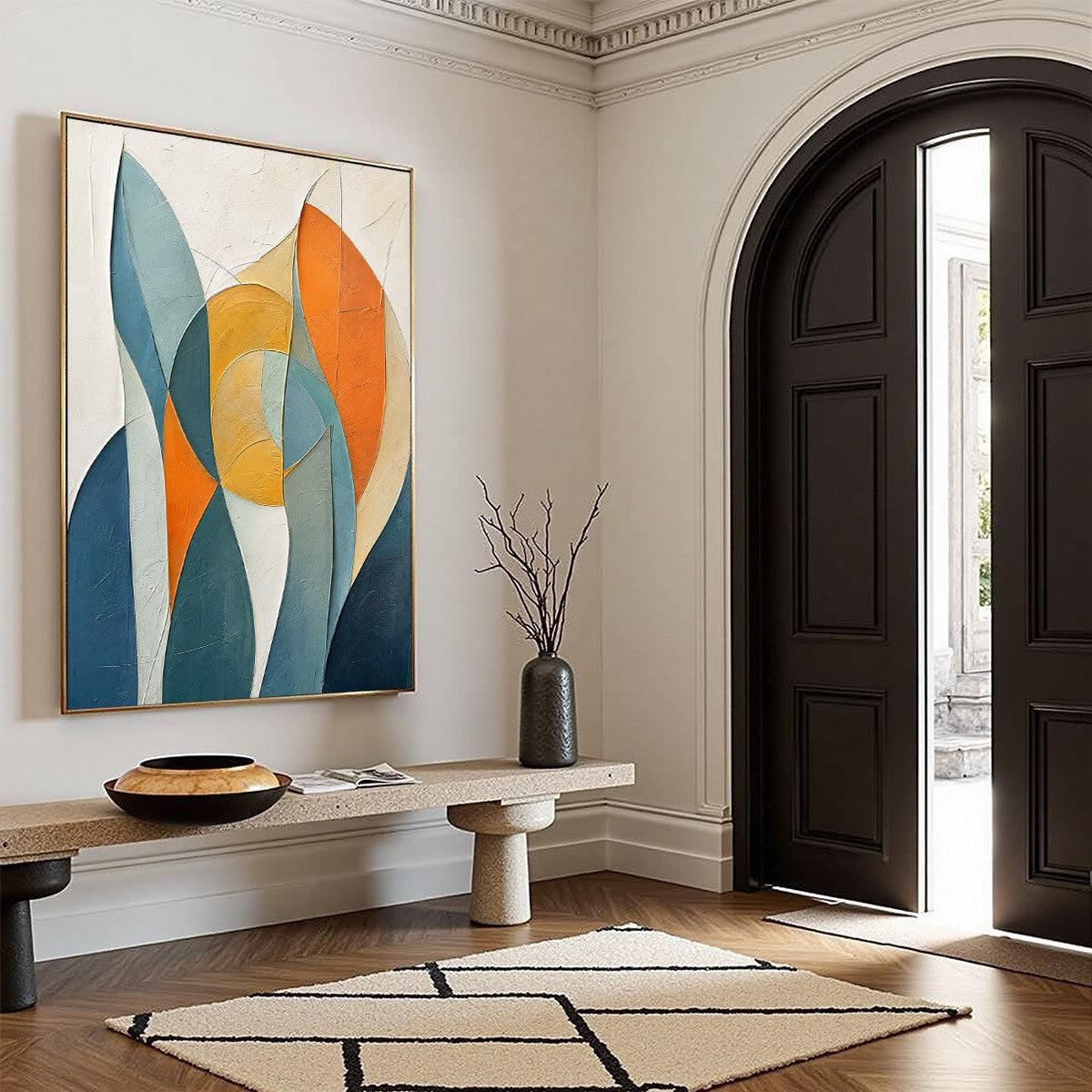 SOLSTICE: Textured Geometric Abstract Oil Painting