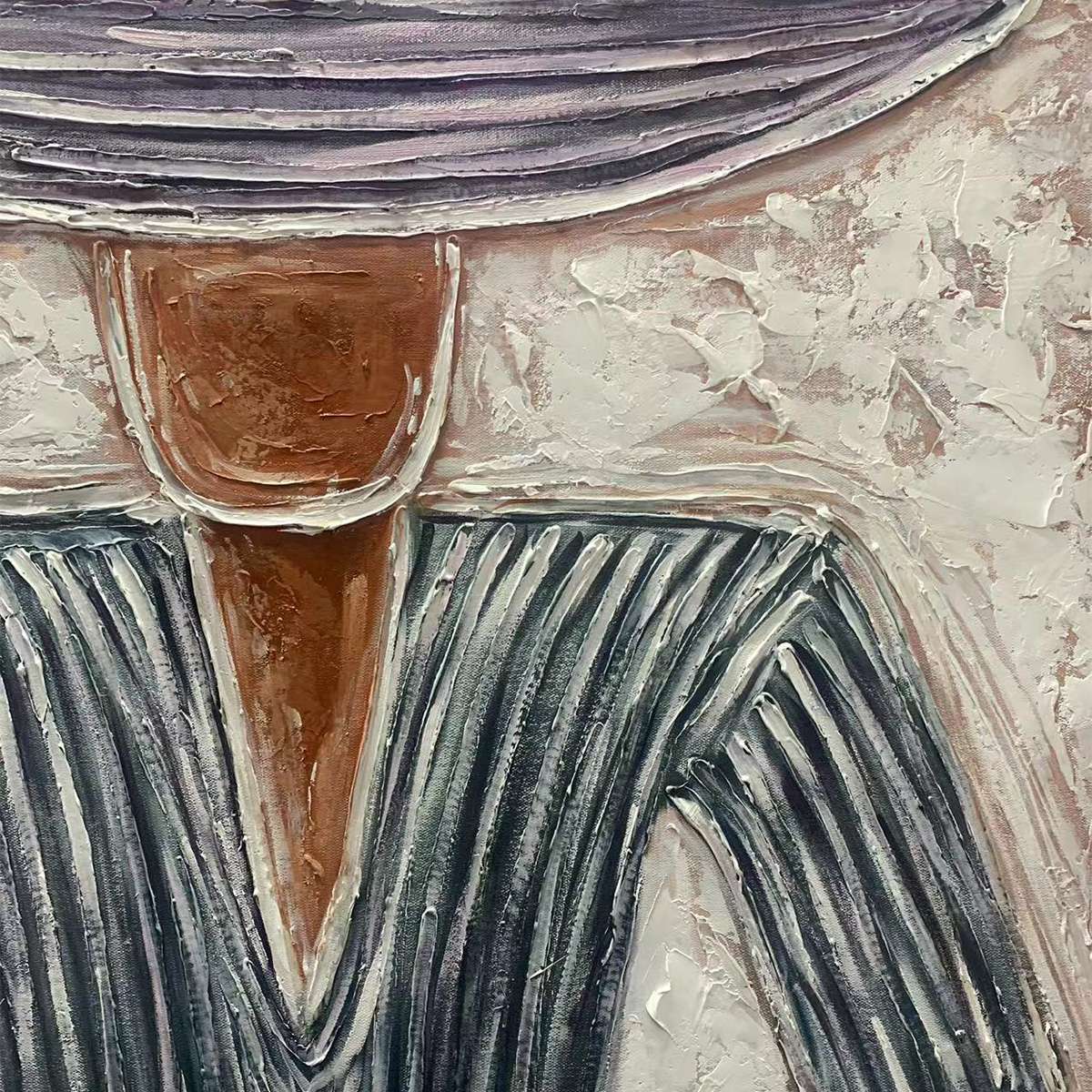 SOMBRERO DUET: Textured Figurative Portrait Diptych