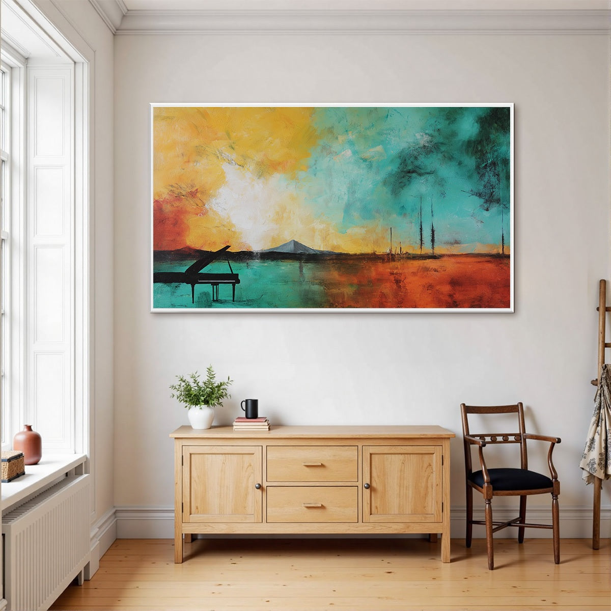 Sonata Horizon: Original Abstract Landscape Oil Painting – Vibrant