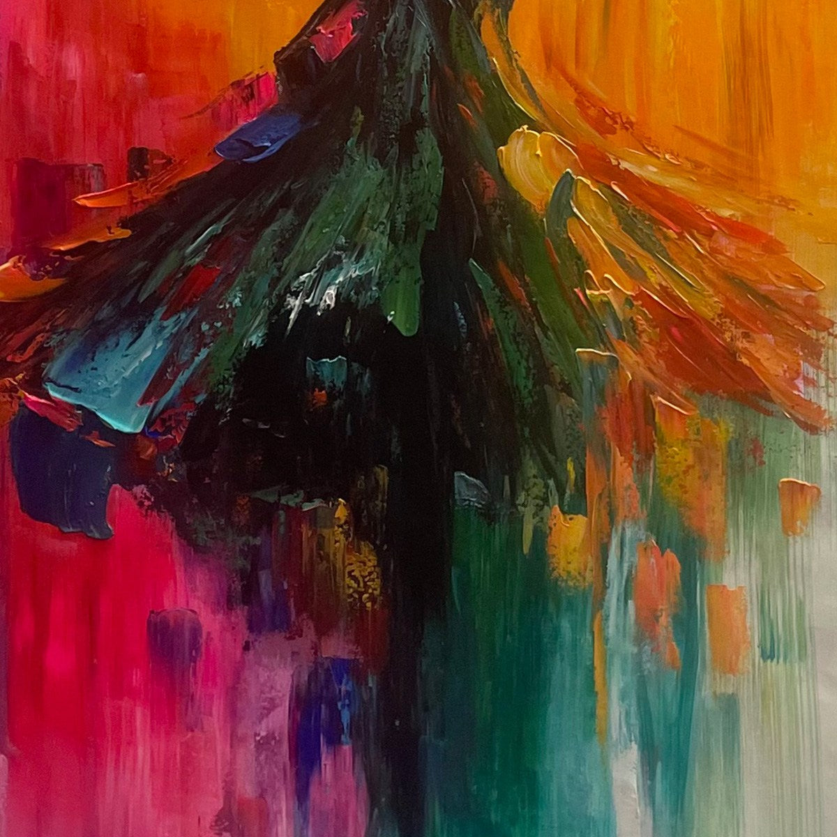 SOULFLIGHT- Textured Impasto Figurative Oil Painting of Dancer