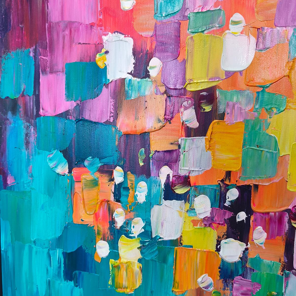 Ready to Ship ｜SPECTRUM MOSAIC: Textured Impasto Abstract Oil Painting