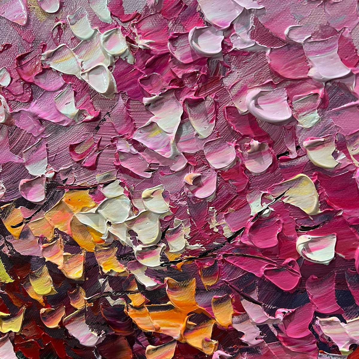 Spectrum of Joy: Original Impasto Tree Oil Painting - Colorful
