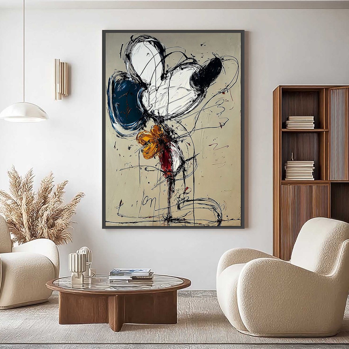 SPONTANEOUS BLOOM: Large Abstract Floral Impasto Oil Painting on Canvas