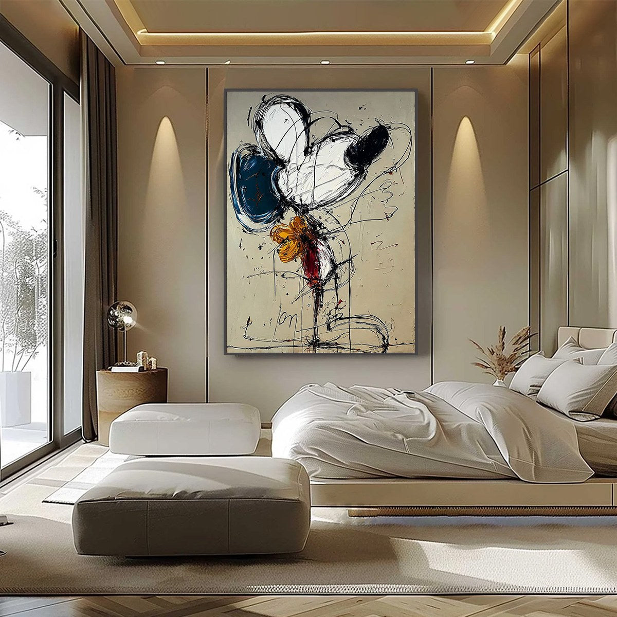 SPONTANEOUS BLOOM: Large Abstract Floral Impasto Oil Painting on Canvas