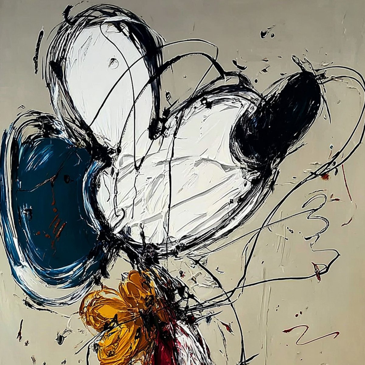 SPONTANEOUS BLOOM: Large Abstract Floral Impasto Oil Painting on Canvas