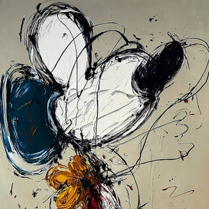 SPONTANEOUS BLOOM: Large Abstract Floral Impasto Oil Painting on Canvas