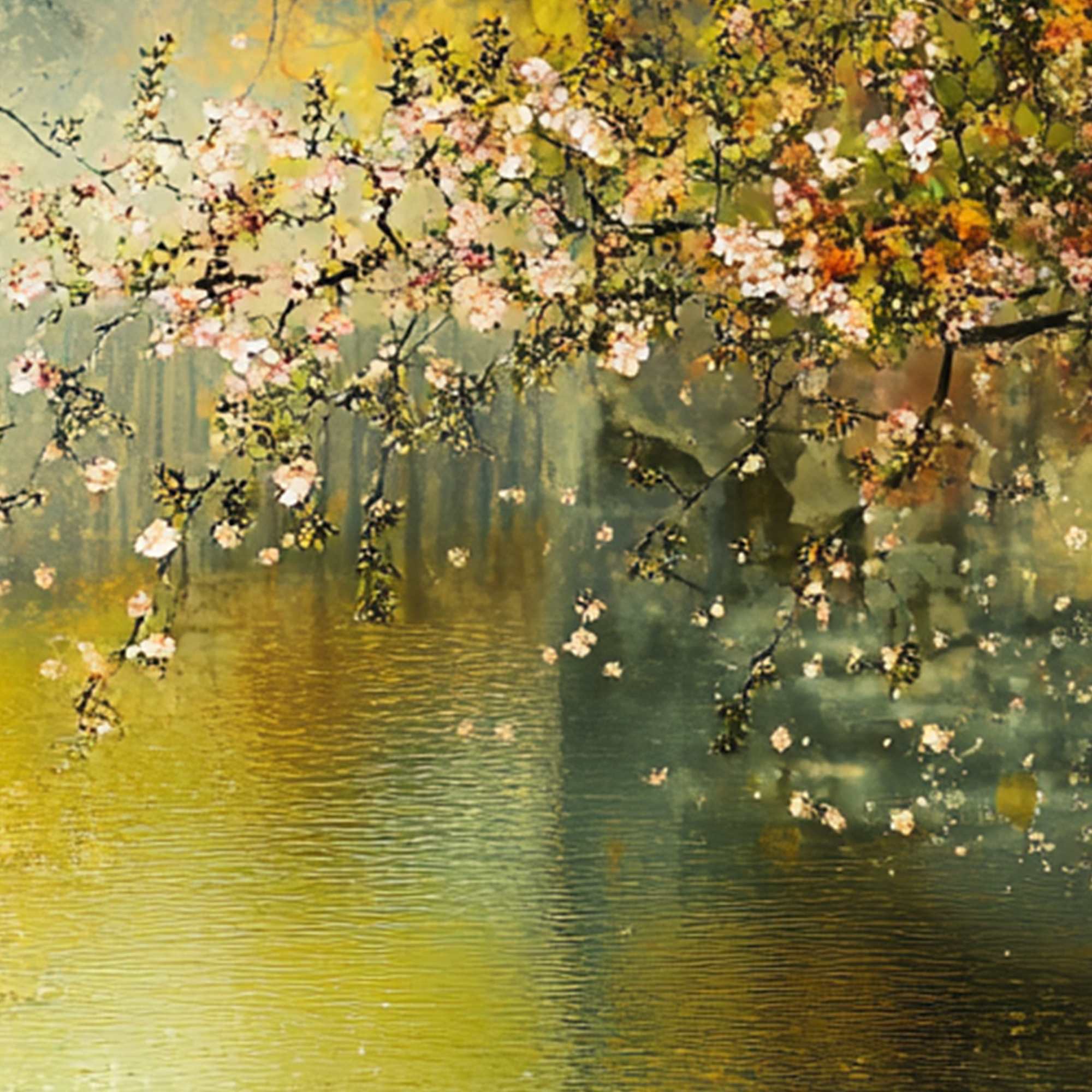 Spring Reverie: Impressionist Floral Landscape Oil Painting