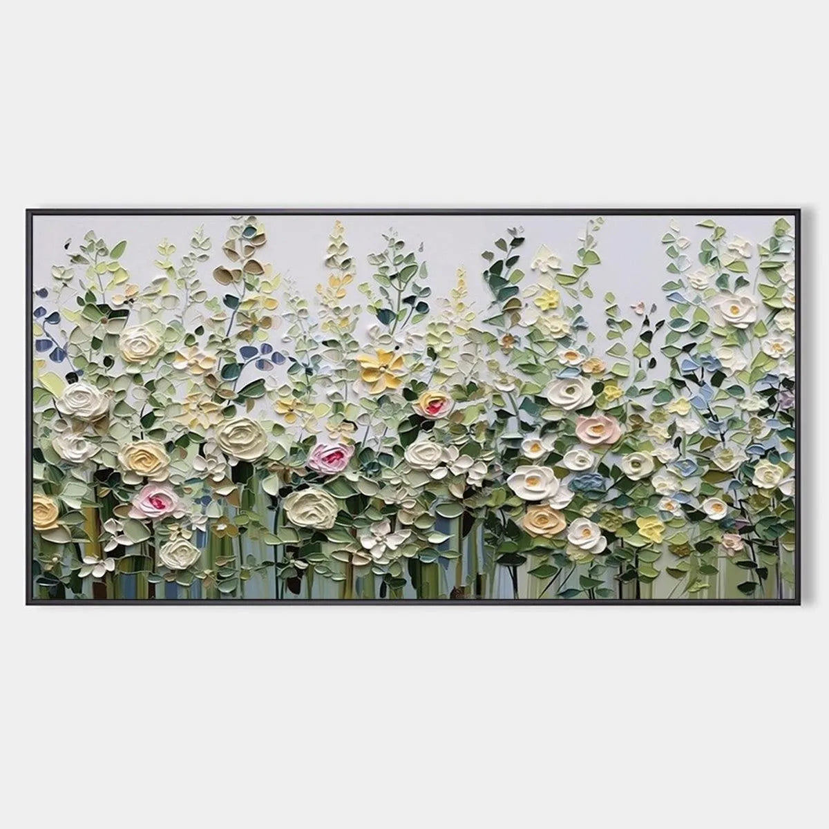 Textured Impasto Floral Meadow Painting